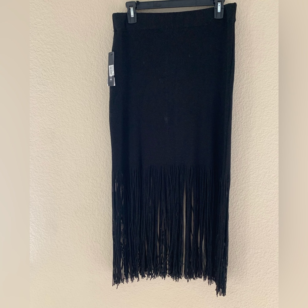 Nic + Zoe Fringed Sweater Skirt